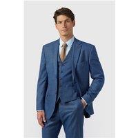 Antique Rogue Regular Fit Blue Texture Stretch Men's Suit Jacket