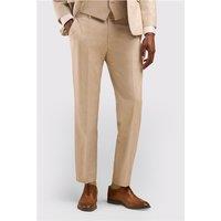 Scott by The Label Tailored Fit Stone Linen Blend Men's Trousers, Beige