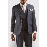 Scott by The Label Tailored Fit Navy Blue Linen Blend Men's Suit Jacket