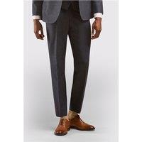 Scott by The Label Tailored Fit Navy Blue Linen Blend Men's Trousers