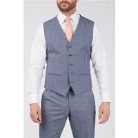 Scott by The Label Tailored Fit Light Blue Sharkskin Waistcoat
