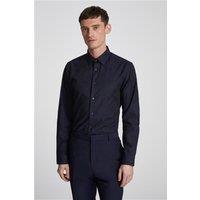 Navy Blue Ted Baker Mens Shirt, Long Sleeve, Slim fit by Suit Direct