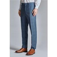 Ted Baker Slim Fit Alder Blue Check Men's Suit Trousers by Suit Direct