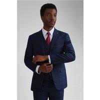 Ted Baker Slim Fit Munro Check Navy Men's Suit Jacket by Suit Direct