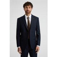 Ted Baker Regular Fit Navy Blue Grid Check Men's Suit Jacket