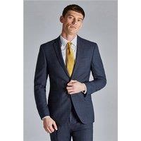 Ted Baker Slim Fit Ara Navy Blue Textured Check Men's Suit Jacket by Suit Direct