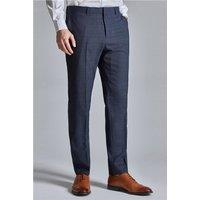 Ted Baker Slim Fit Ara Navy Blue Textured Check Men's Trousers by Suit Direct