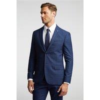 Ted Baker Slim Fit Navy Blue Soft Check Men's Suit Jacket