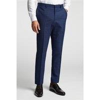 Ted Baker Slim Fit Navy Blue Soft Check Men's Trousers