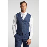 Ted Baker Slim Fit Blue and Mauve Check Waistcoat