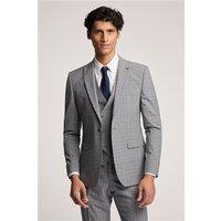 Ted Baker Slim Fit Bredon Grey Blue Check Men's Suit Jacket