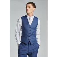 Ted Baker Slim Fit Volan Blue Subtle Check Waistcoat by Suit Direct