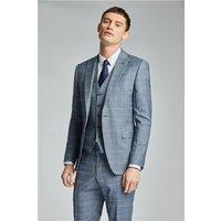 Ted Baker Slim Fit Dusty Blue Tonal Check Men's Suit Jacket by Suit Direct