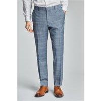 Ted Baker Slim Fit Dusty Blue Tonal Check Men's Suit Trousers by Suit Direct