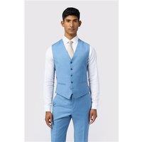 Ted Baker Slim Fit Tilson Airforce Blue Sharkskin Waistcoat