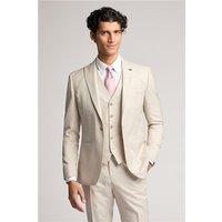 Ted Baker Slim Fit Turner Stone Sharkskin Beige Men's Suit Jacket