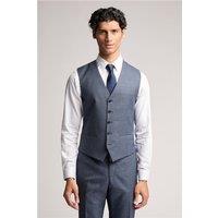 Ted Baker Slim Fit Riley Navy Blue Texture Puppytooth Waistcoat