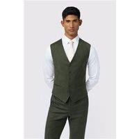 Ted Baker Slim Fit Lear Olive Flannel Waistcoat