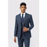 Ted Baker Slim Fit Performance Byrne Navy Blue Plum Check Men's Suit Jacket