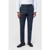 Ted Baker Slim Fit Byrne Navy Blue Plum Check Men's Trousers