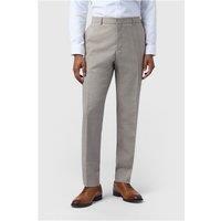 Ted Baker Slim Fit Performance Donne Taupe Check Men's Trousers, Grey