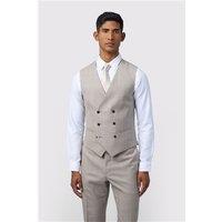 Ted Baker Slim Fit Performance Donne Taupe Check Waistcoat