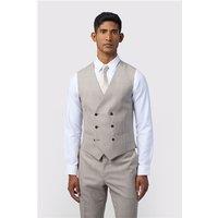 Ted Baker Slim Fit Performance Donne Taupe Check Waistcoat