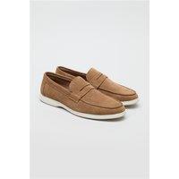 Antique Rogue Anton Stone Suede Loafer by Suit Direct