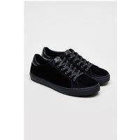 Bennett and Baxter Antique Rogue Black Velvet Kimber Trainers by Suit Direct