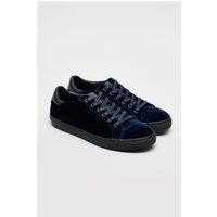 Bennett and Baxter Antique Rogue Navy Blue Velvet Kimber Trainers by Suit Direct