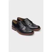 Racing Green Mansell Black Leather Brogues by Suit Direct