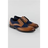 Racing Green Tan Navy Leather Brundle Brogues by Suit Direct