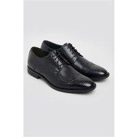 Racing Green Max Black Leather Brogues by Suit Direct