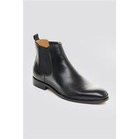 Racing Green Collins Black Leather Chelsea Boots by Suit Direct