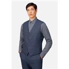 Ted Baker Airforce Blue Flannel Regular Fit Waistcoat