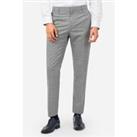 Ted Baker Slim Fit Light Grey Tonal Checked Men's Suit Trousers