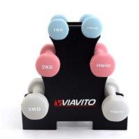 Viavito 12kg Dumbbell Weights Set with Stand