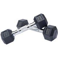 Fuel Fitness Rubber Hex Dumbbells