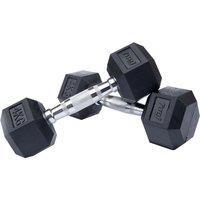 Fuel Fitness Rubber Hex Dumbbells