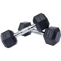 DKN Rubber Hex Dumbbells