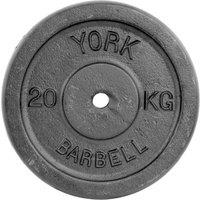 York 20kg Black Cast Iron 1Inch Plate
