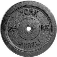 York 25kg Black Cast Iron 1 Inch Plate