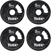 York 4 x 5kg G2 Cast Iron Olympic Weight Plates