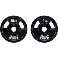 York 2 x 10kg G2 Cast Iron Olympic Weight Plates