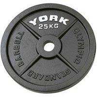 York 25kg Hammertone Cast Iron Olympic Plate