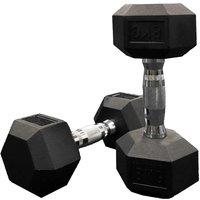 Jordan 2.5kg-25kg JLC Rubber Hex Dumbbell Set - 10 Pairs