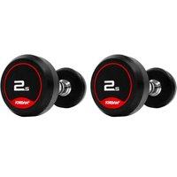 Jordan 2.5kg to 25kg Rubber Dumbbell Set - 10 Pairs