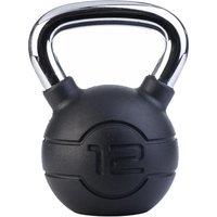 Jordan Black Rubber Kettlebell with Chrome Handle