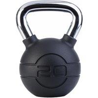 Jordan Black Rubber Kettlebell with Chrome Handle