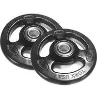 York 2 x 15kg Rubber ISO-Grip Weight Plates